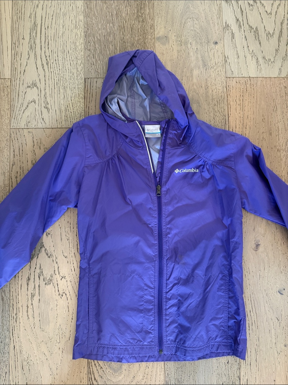 Columbia Kids Purple Hooded Rain Jacket